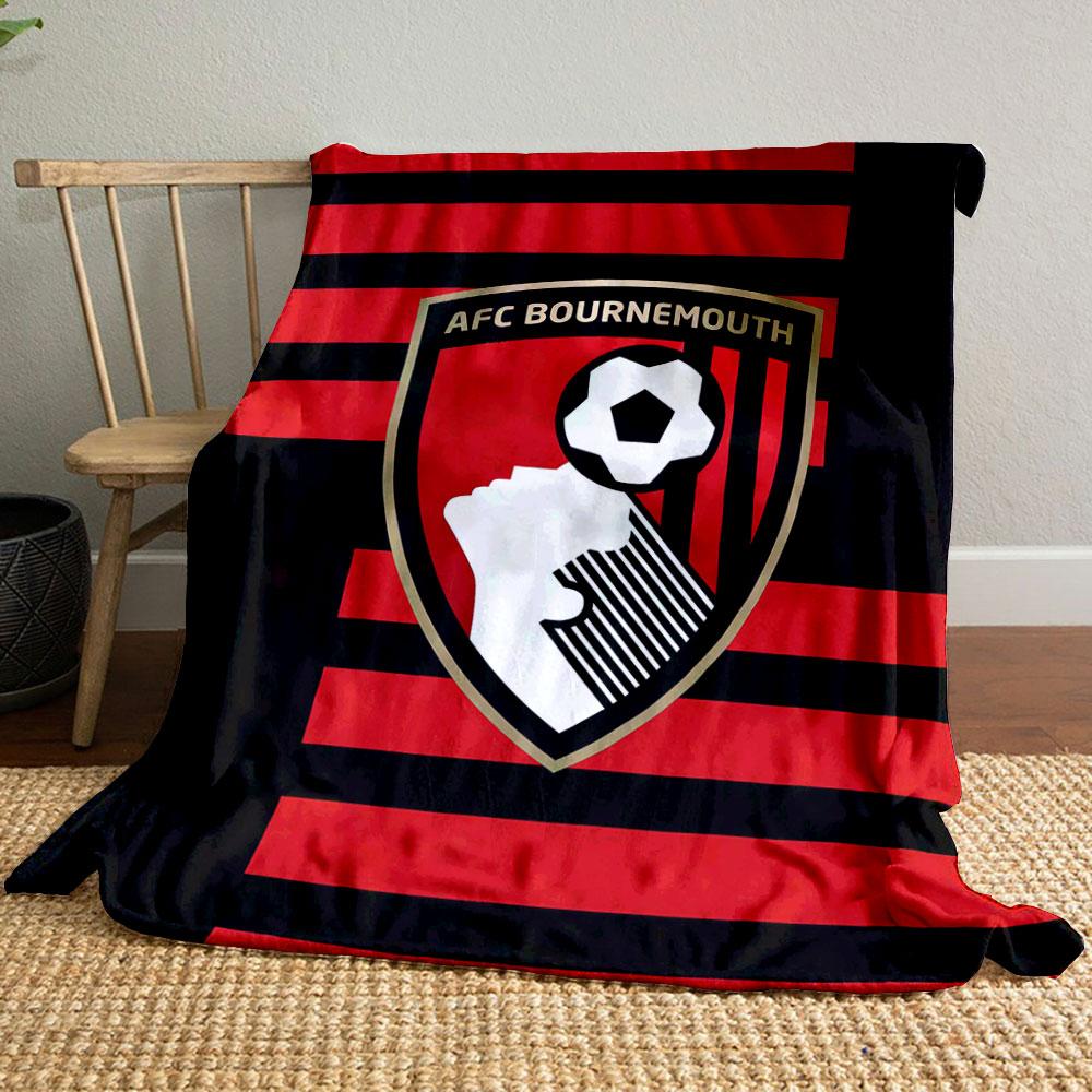 Red and Black Stripes Background with a Shield Featuring a Soccer Emblem. for All Seasons Blanket Lunch Break Throw Gift