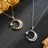 Elegant Women's Lux Zircon Moon & Star Pendant Necklace - Colorfast & Stylish Gift