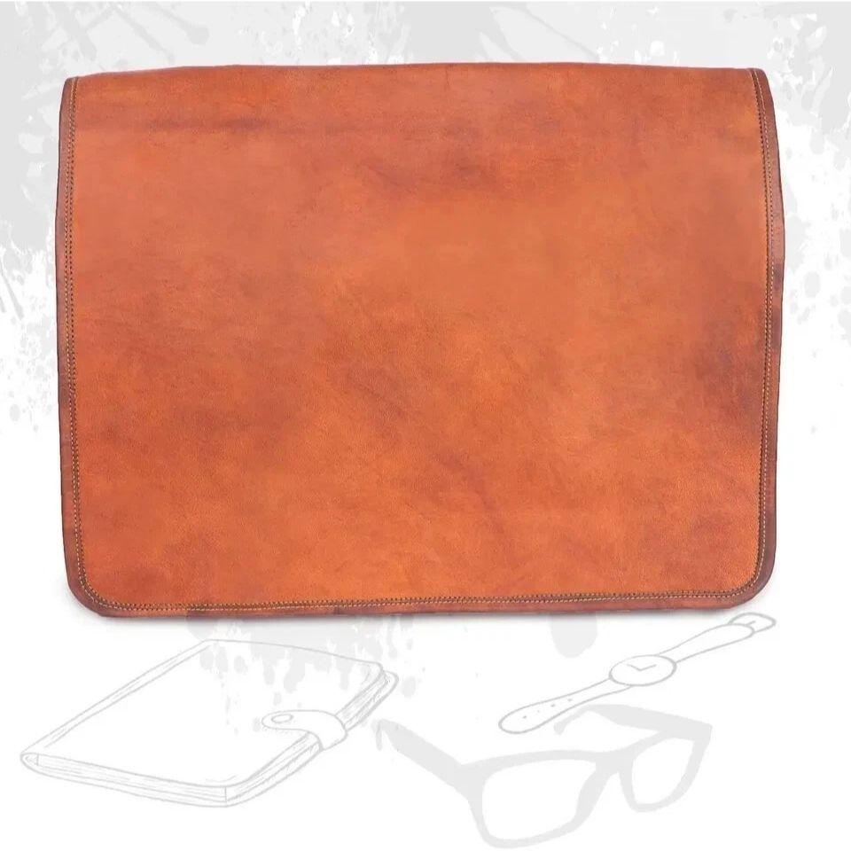 Real Artist Vintage Leather Men's Messenger Shoulder Laptop Briefcase Bag