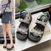 Roman Sandals Womens Shoes 2025 Clear Heels Anti-Skid Suit Female Beige Soft Flip Flops Platform  Luxury
