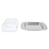 Stainless Container Quadrate Butter Steel Dish Cheese Keeper With Transparent Lid For Kitchen