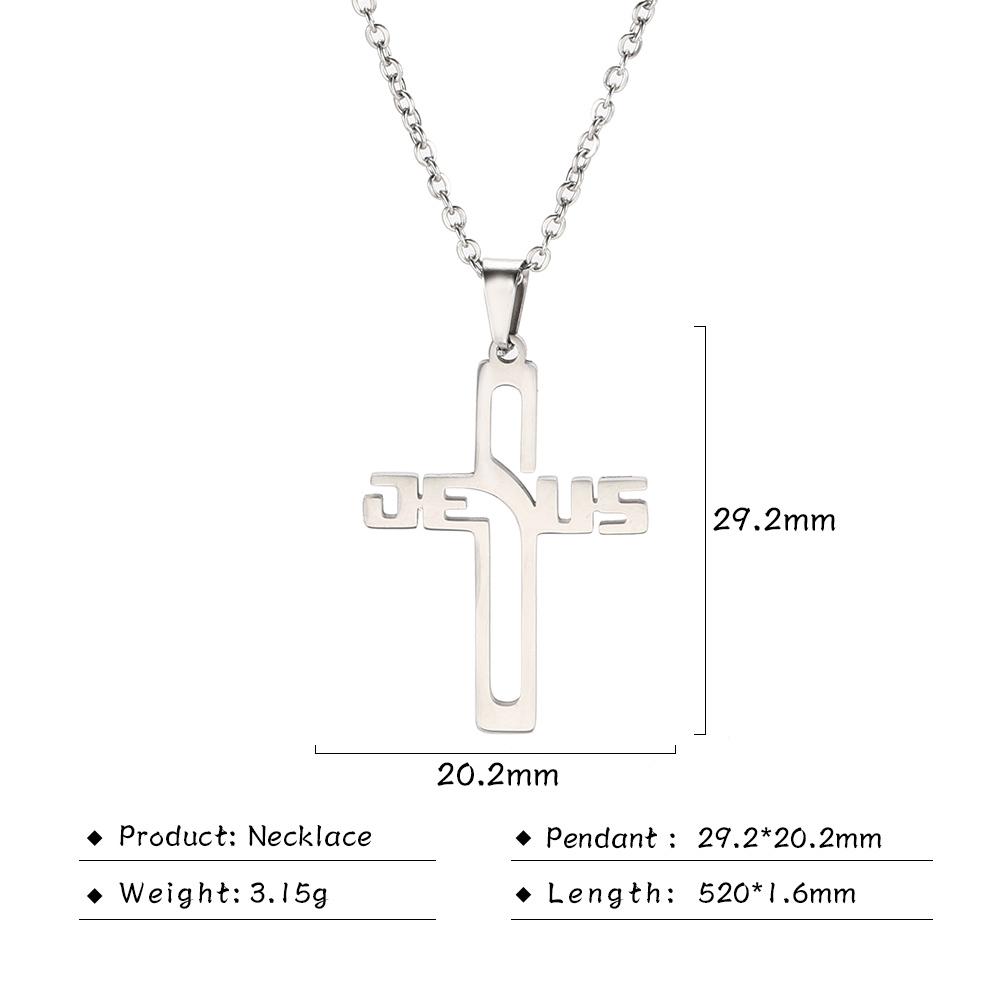 Cazador Jesus Kreuz Hohl Anhänger Halsketten für Damen Herren Christliches Choker Großhandel Edelstahl Schmuck Geburtstagsgeschenke