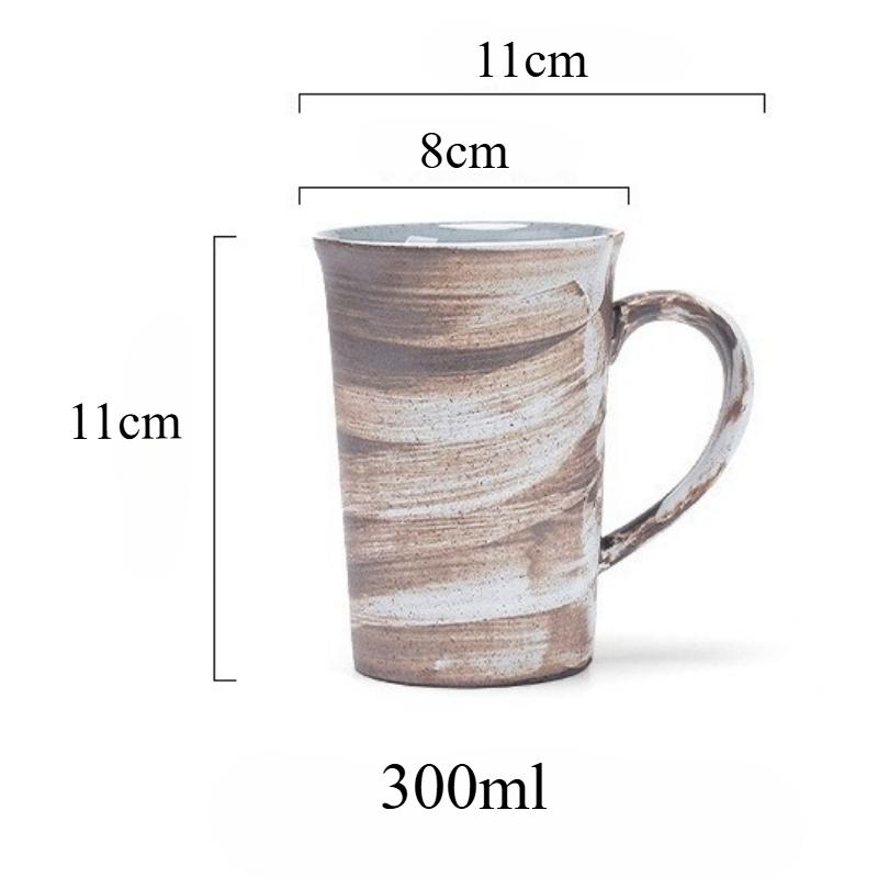 Vintage Japanese Coarse Pottery Mugs Coffee Cup Ceramic Water Cup for Home Office Use Large Capacity Mug Breakfast Milk Cup