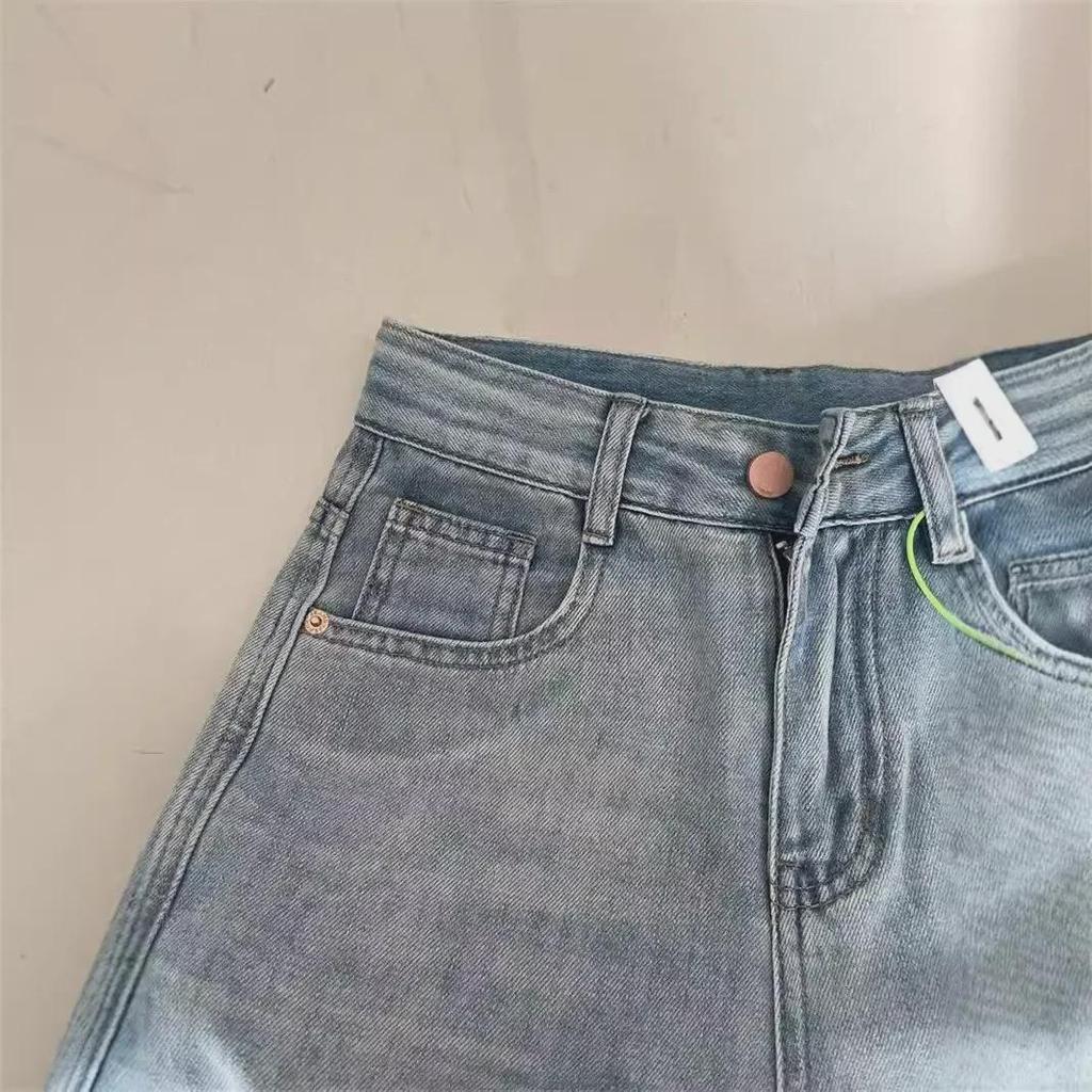 Women's Plus-Size Light High-Waist Wide-Leg Jeans - New 2024 Spring/Autumn Collection