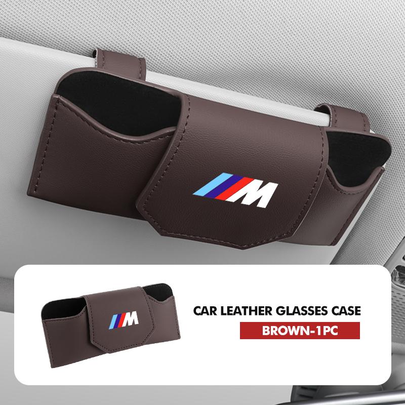 drswk4 For BMW Fashion Leather Car Sunglasses Clip Magnetic Car Visor Clip E70 E91 E30 G30 E53 M3 M5 X6 X4 X7 E92 E93 X1 X3 X5