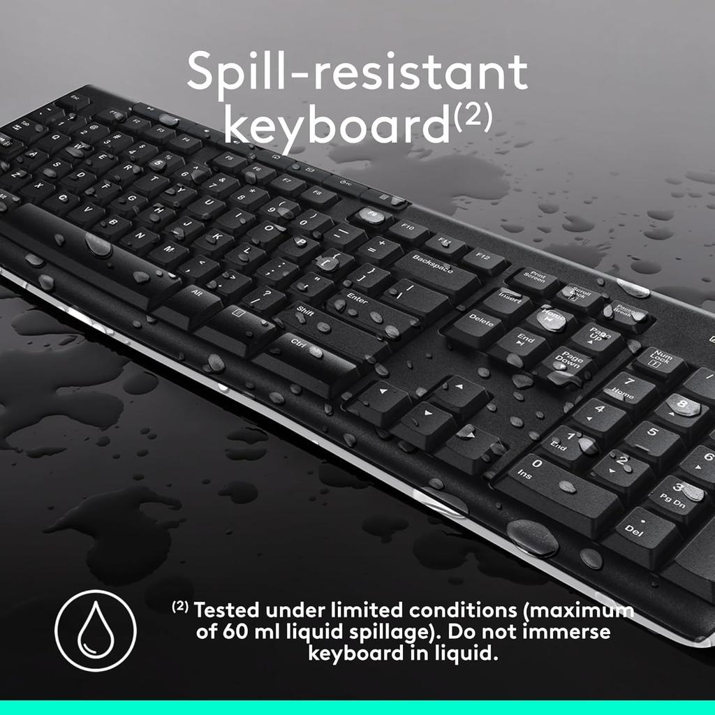 Logitech MK270 Wireless Mouse Keyboard Set Laptop Keyboard Wireless Office Full Size with 2.4G Receiver
