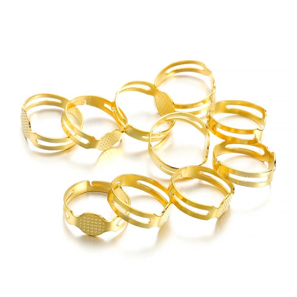 40Pcs/Lot 7/8mm Adjustable Gold Plated Ring Settings Base Blank for DIY Rings Jewelry Findings Making Accessories Supplies