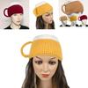 Trendy 3d Beer Cup Knitted Beanie Hat For Winter Warmth In Yellow Wine Red And Khaki