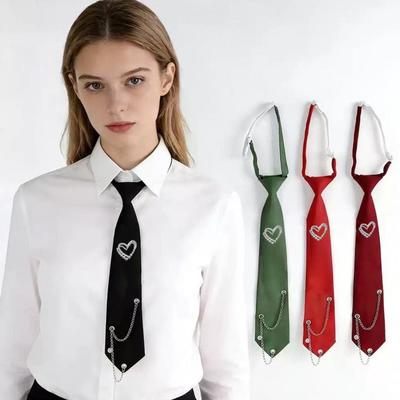Tassels Love Heart Tie Black Shirt Tie Temperament Long Necktie  Performance