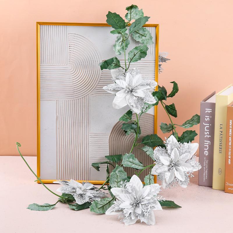 Christmas Decor Artificial Garland With Faux Flowers For Home Holiday Festive Atmosphere