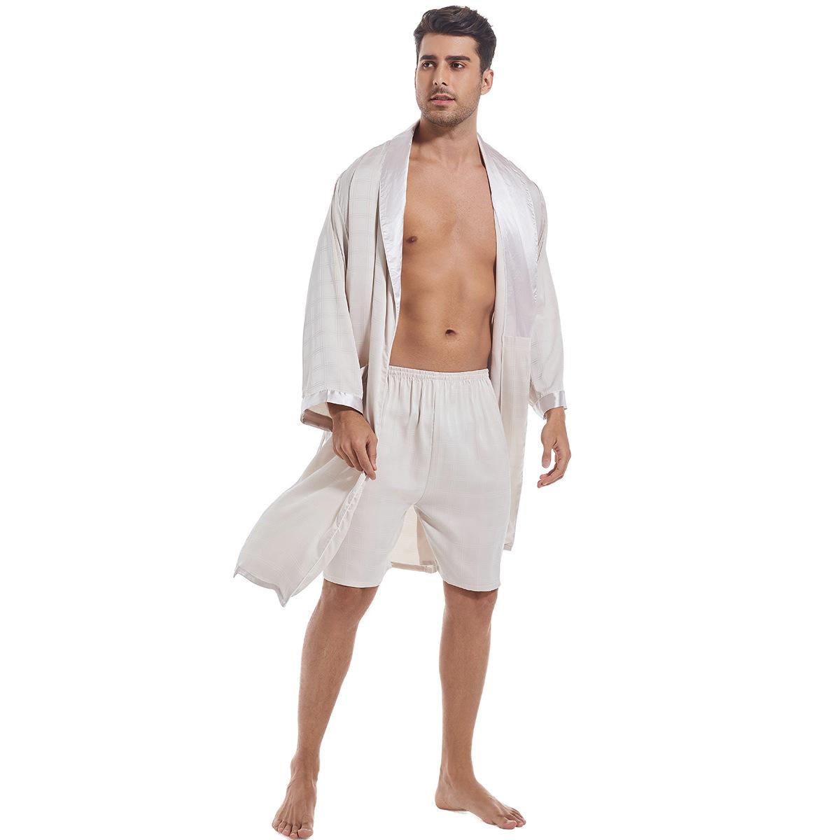 European and American summer men`s satin