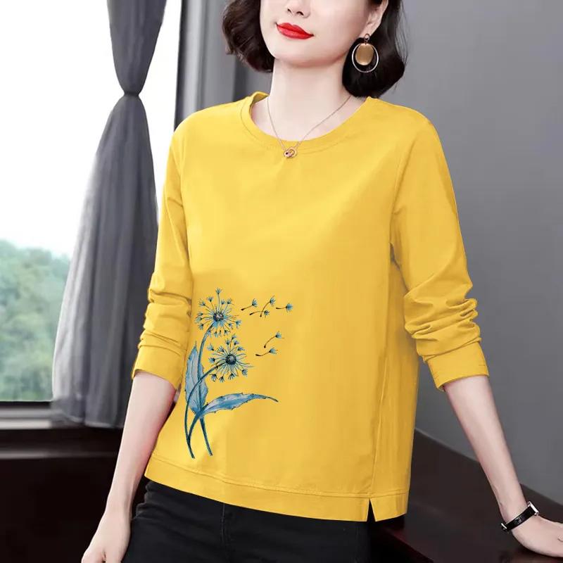 Sweatshirt for Women Cotton Loose Oversized Long Sleeve T-Shirt Comfortable Round Neck Casual Pullover Top Sweatshirt