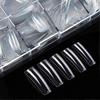 Clear Nail Tips Acrylic Nails - Coffin Nail Tips Professional Nail Tips Acrylic Nails Half Cover Clear Fake Nail Tips Long Coffin Shaped False Nail Ti