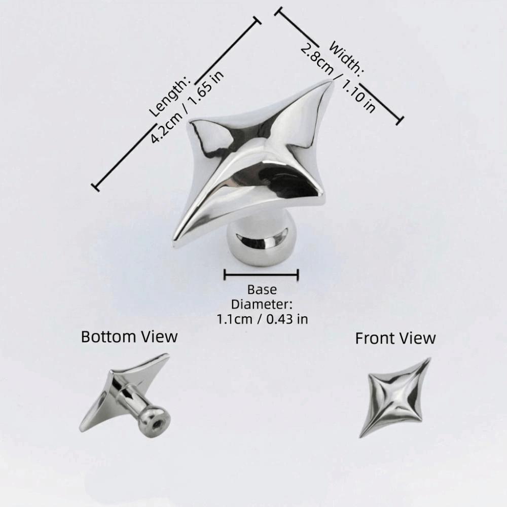 Zinc Zinc Zinc Alloy Cabinet Knobs Four Point Star Furniture Handles  Storage Drawers