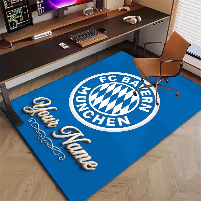 Custom Bayern Munich Mat Personalized Name, Polyester Washable Indoor Entryway Rug, Gift for Christmas, Easter, Thanksgiving Day