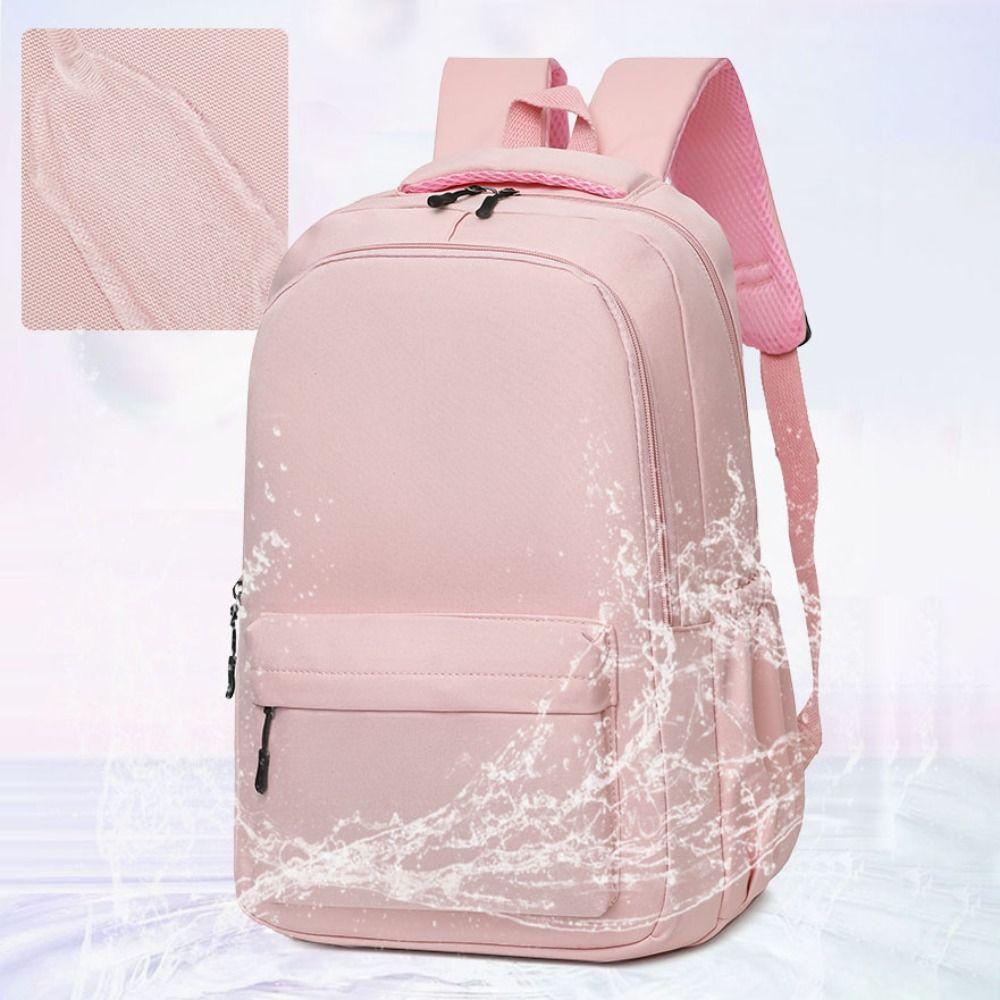 Nylon Preppy Style Backpack Solid Color Teenagers Shoulder Bag Portable Students School Bag  Women