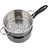 Wahei Freiz NR-7732 Edelstahl-Kochtopf mit zweistöckigem Dämpfeinsatz, 18cm, Induktionsgeeignet