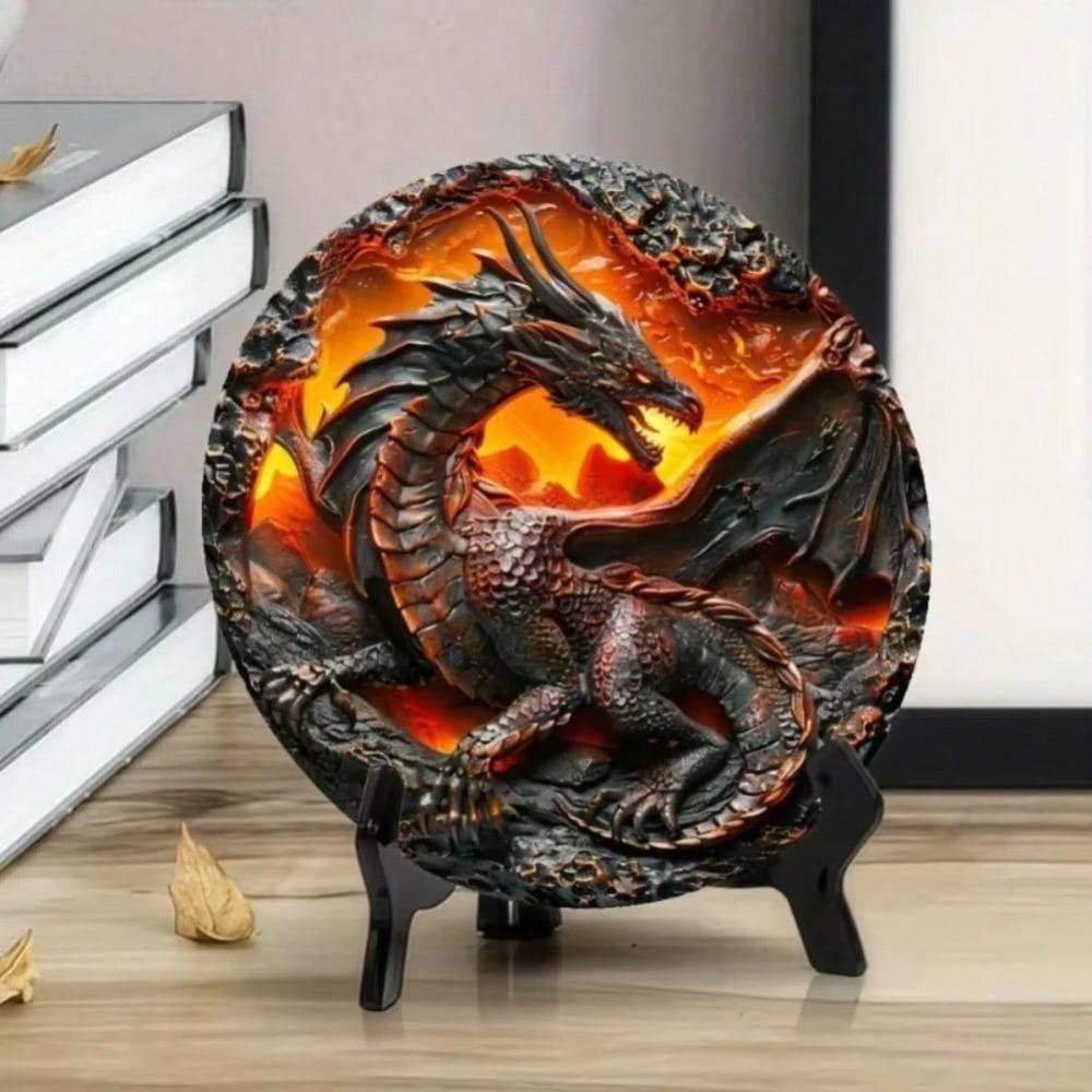 Volcanic Dragon Metal Wall Art Weatherproof Outdoor Indoor Home Decor