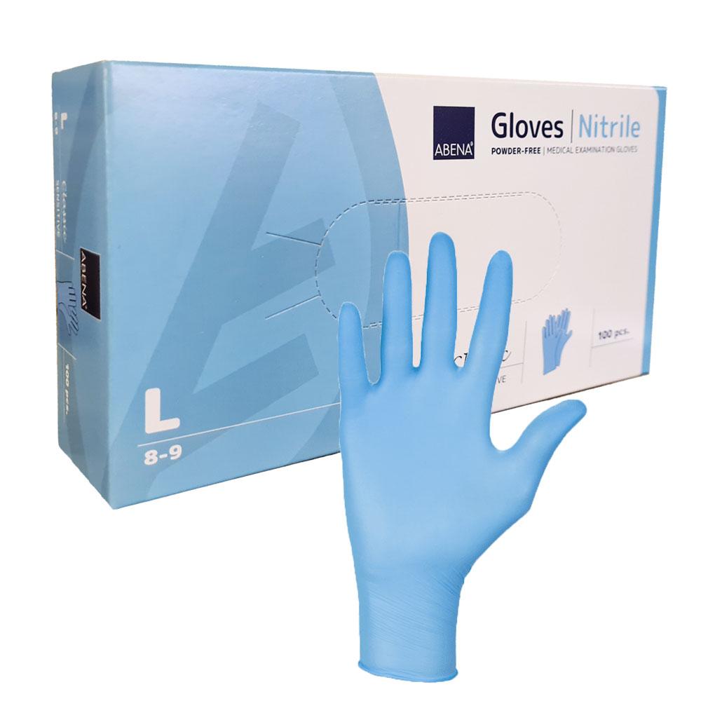 Abena Powder-Free Classic Nitrile Gloves Blue 100 Pieces