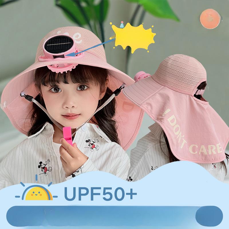 Children's Fan Hat Solar Charging Summer Sun Protection Sun Hat Girl Girl Shawl Hat Outdoor Sun Hat