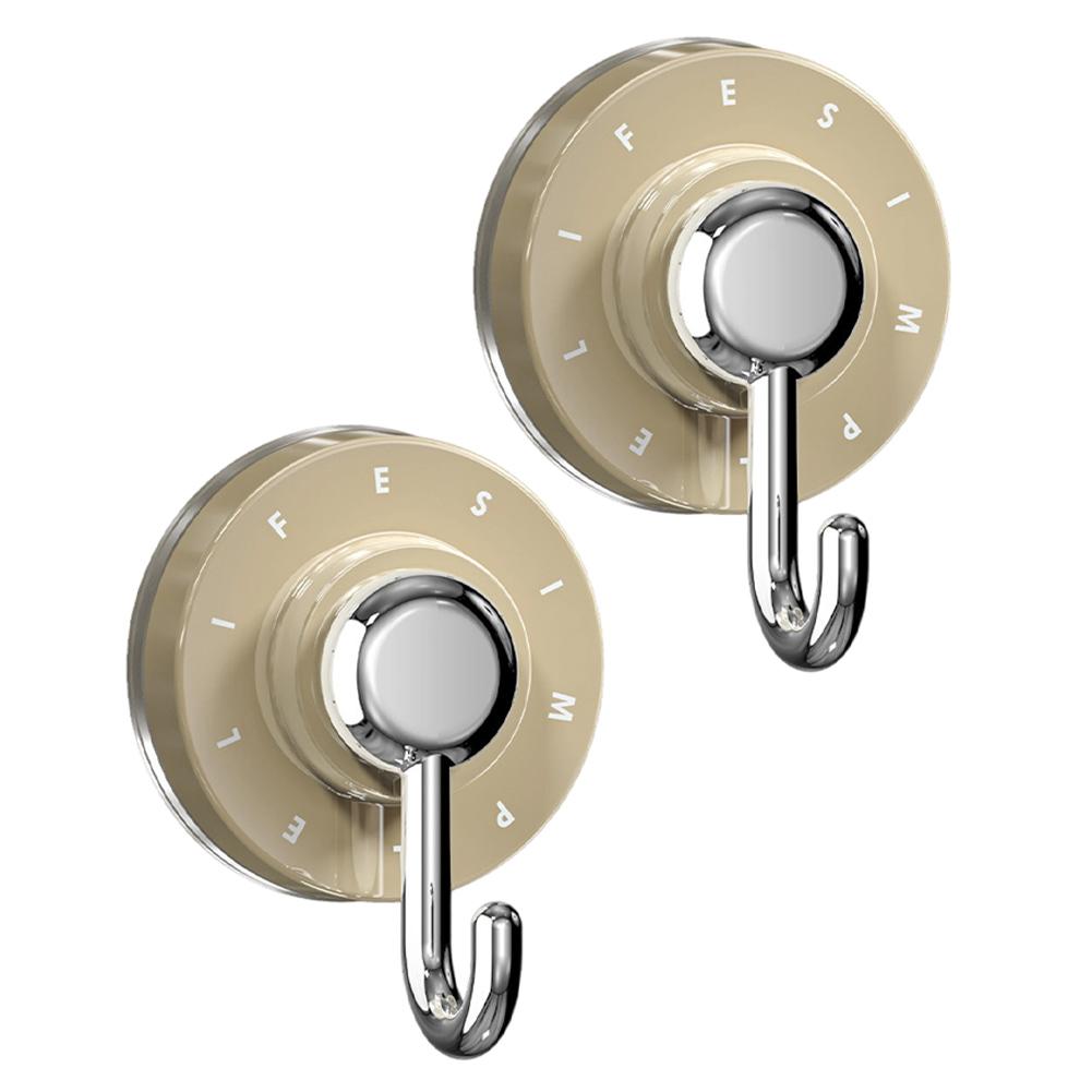 2Pcs Suction Cup Hooks Waterproof Rotary Adsorption Hook Kitchen Bathroom Wall Hanger Towel Clothes Storage Holder Organization