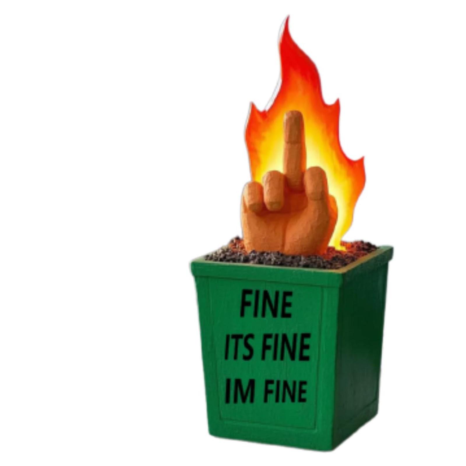 

Забавная статуя огня, декоративная статуя в виде среднего пальца мусорного контейнера, забавный рабочий стол в виде среднего пальца мусорного контейнера One Size