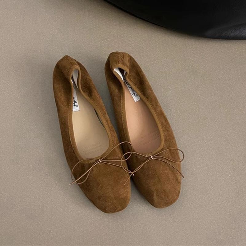 Fashion SUOJIALUN 2025 Spring Candy Color Women Flat Shoes Fashion Round Toe Shallow Slip On Ballet Shoes Square Low Heel Boat Shoes