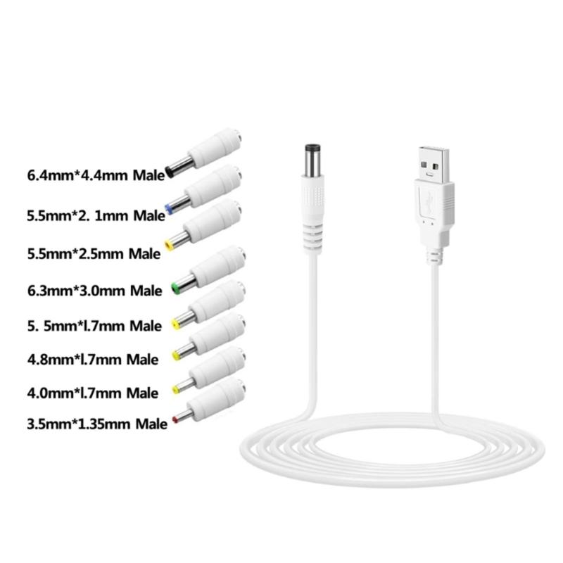 USB Boost USB toDC Step-up Converter Cable 5V to DC9V 12V 5.5x2.5mm 8 Connecters Power Converter Adapter Line