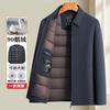 Mens Detachable Inner Layer Down Jacket 90% Duck Fill Winter Warm Coat Middle-Aged Men Business Casual