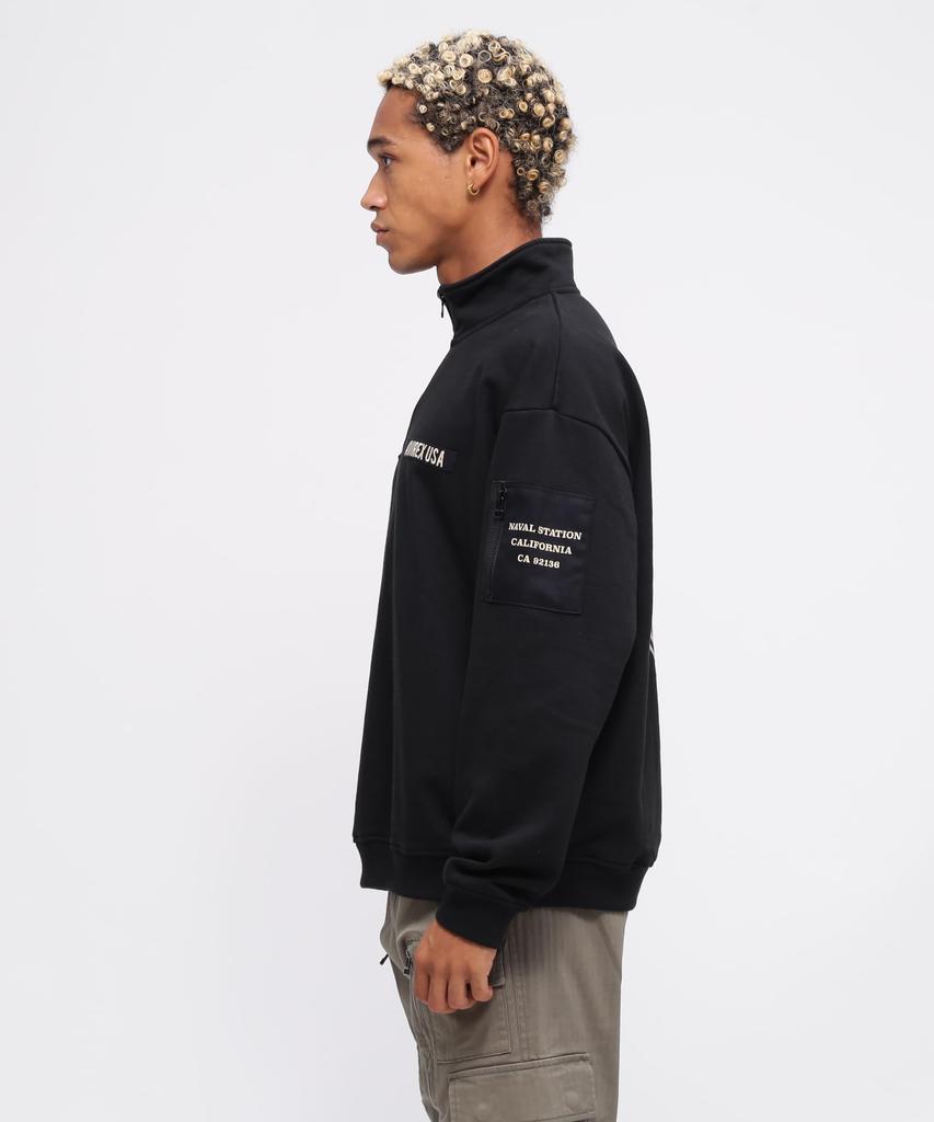 WEB Limited HALF ZIP FATIGUE SWEAT Half Zip Fatigue Sweat L 010 Black [Avirex] Men's 783-4232009