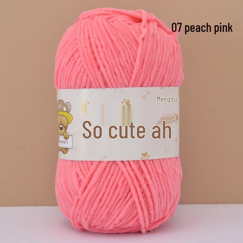 Chenille Crochet Yarn - Medium Thick Hand-Knitted for DIY Crafts & Dolls