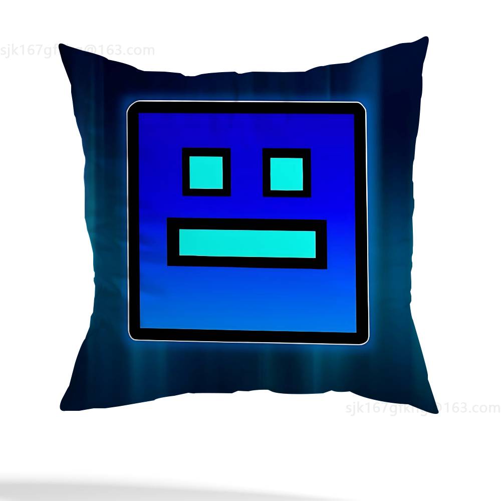 Game G-Geometry D-Dash-s Pillow Case Anti-dustmite Pillowcase Invisible Zipper Silky Short Plush Sofa Cushion Cover