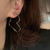 Trendy 1Pair Lovely Women Fashion Personality Exaggerated Hollow Heart Design Earring Cuff For Girl Birthday Jewelry Gift
