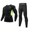Men's Quick-Dry Breathable Sportswear Set - Tight-Fit, Long-Sleeve Base Layer for Outdoor Running & Training.