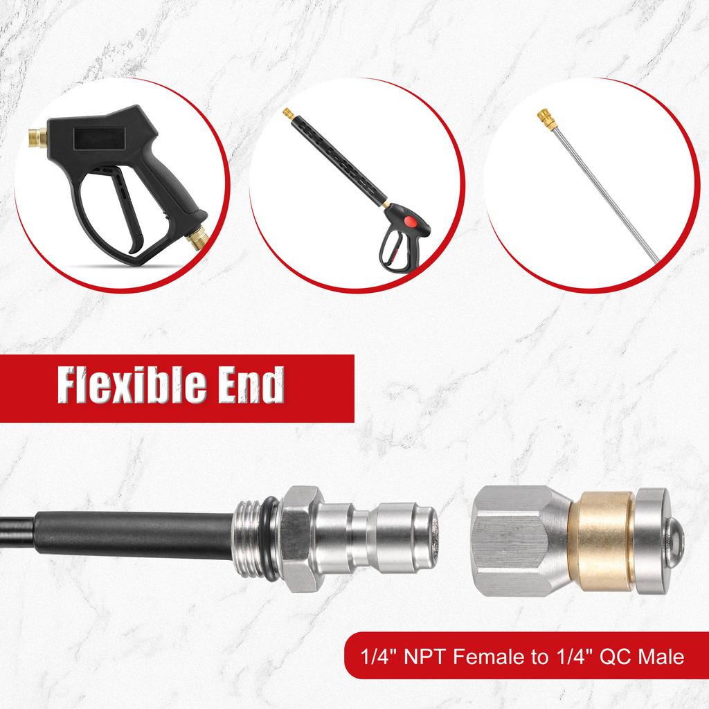 4pcs Set Robust And Durable Drain Jetting Hose Spray Nozzle Efficient Cleaning Easy To Install