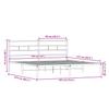 Metal Bed Frame Without Mattress Smoked Oak Finish 183 X 213 Cm