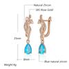 Kienl   Rose Gold Color Animal Drop Earring For Women Vintage Blue Natural Zircon Long Earring High Quality Daily Jewelry