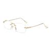Exquisite Frameless Square Metal Flat Glasses Suitable for Boys and Girls' Daily Leisure Campus Business Decoration