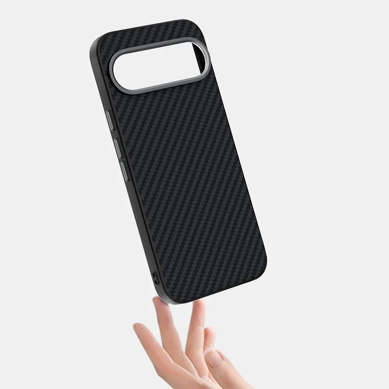 Luxury Business Kevlar Carbon Fiber Slim Case For Google Pixel 10 9 Pro XL Magnetic Charge Smooth-Touch Shockproof Protect Cover