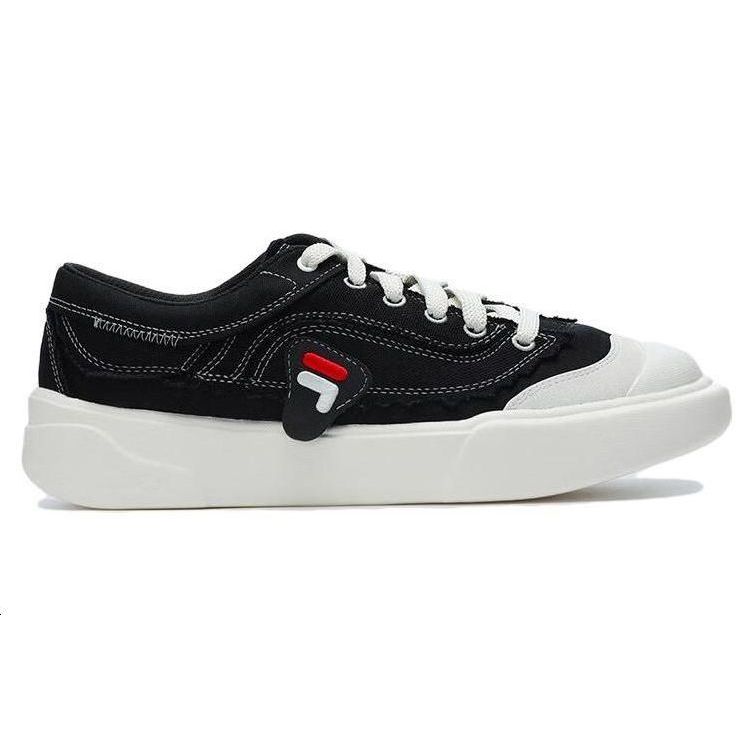 FILA Fusion Curve Versatile Simple Low-Top Canvas Shoes Women sneaker Black White T12W322105FBK