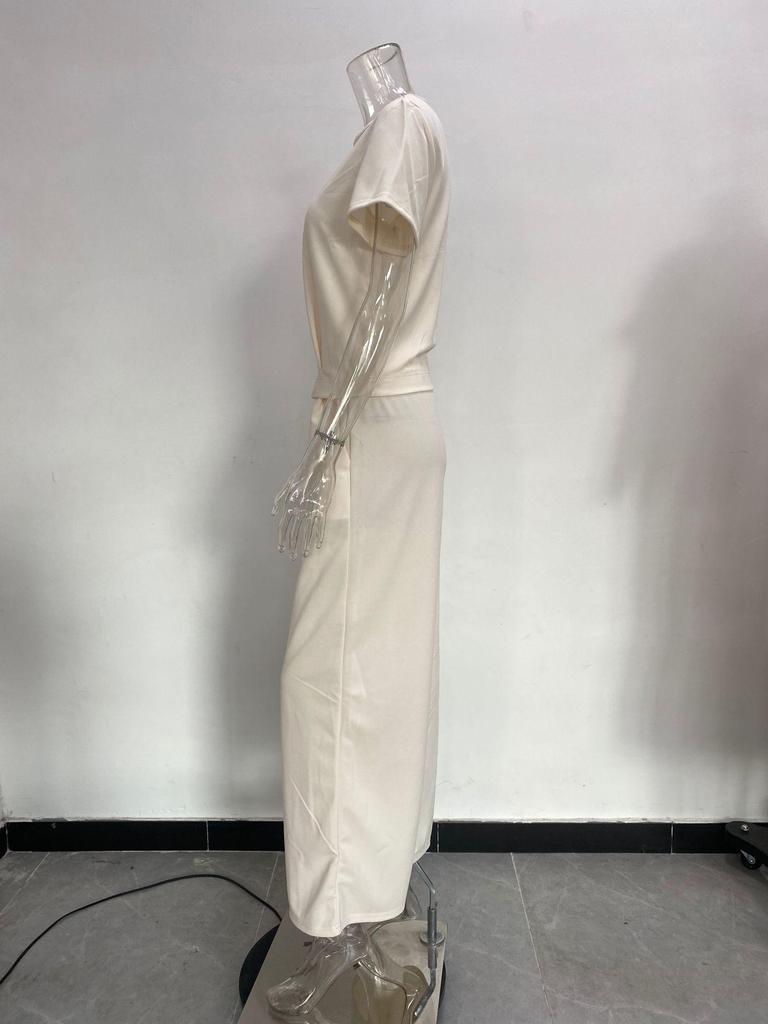 Plus Size Casual Short Sleeve Sportswear Set - Spring/Summer Fashion