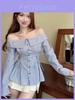 Girls Striped Off Shoulder Shirt With 3d Effect And Soft Satin Fabric For Spring Fashion