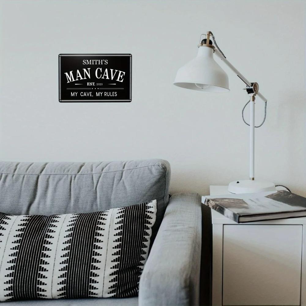 Custom Text Vintage Man Cave Sign Vertical Metal Wall Decor