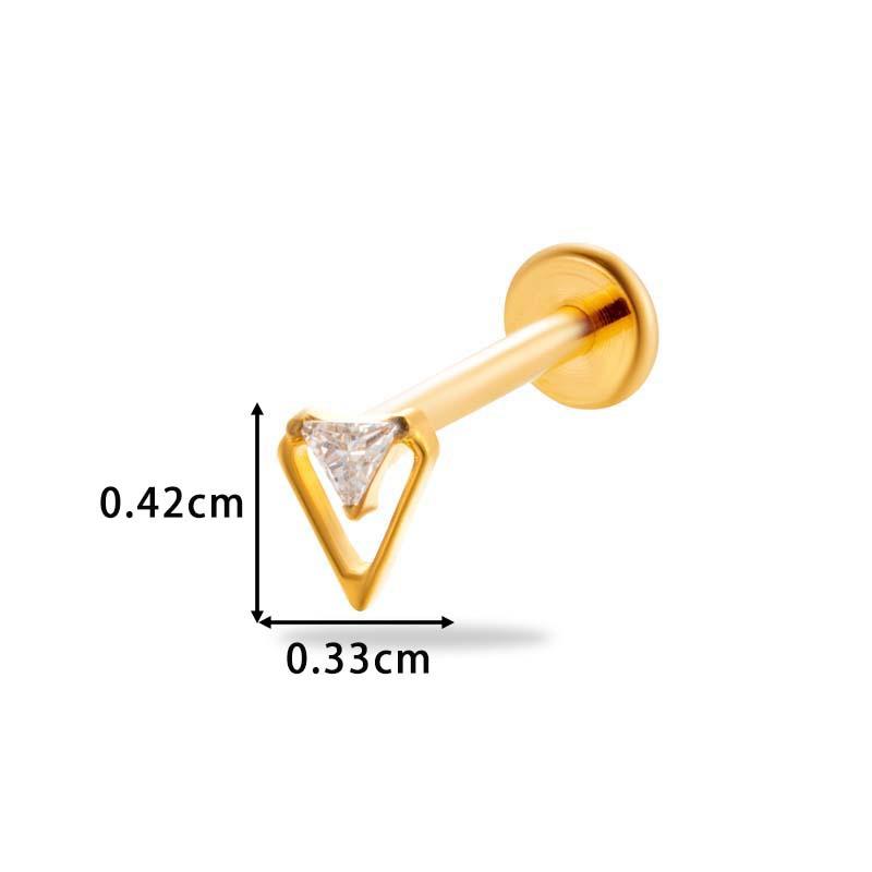 1 pièce G23 Titane Massif Filetage Interne Dos Plat Fleur CZ Clou de Tragus Cartilage Boucle d'Oreille Helix Rook Lobe Labret Bijou de Piercing