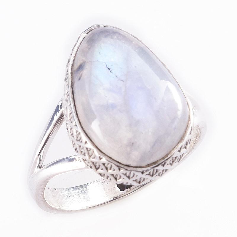 Natural Rainbow Moon Stone Gemstone Handmade 925 Sterling Silver Ring S.8 L4b05