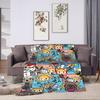 Cartoon Cute Aggretsuko Graffiti  Blanket Quality Warm Soft  Bedding Throws Winter Picnic Couch Chair Sofa Bed Graphic Bedspread