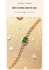 Mokga Women's Exquisite Rectangular Copper Bracelet Watch with Inlaid Diamond & Mother-of-Pearl, Waterproof Sunray Quartz Design.