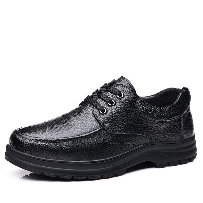Men's shoes autumn soft-soled leather shoes men's cowhide casual shoes men's low-top dad shoes middle-aged and elderly leather shoes 2025