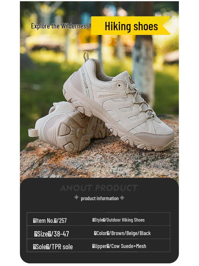 Übergröße Herren Frühling/Herbst Mesh Wanderschuhe – Atmungsaktiv, Offroad Outdoor Reisesneaker