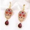 Personality Metal Skull Pendant Necklace Jewelry Set Vintage Earring Collarbone Chain  Halloween